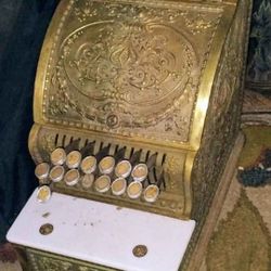 1900S VINTAGE NATIONAL CASH REGISTER MODEL 313 ANTIQUE BRASS