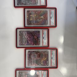 One Piece OP13 God Pack – 5x PSA 10 (Consecutive) – Rare Red Text Set