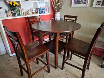 Pub height dining table and four chairs - Sahara and Lamb
