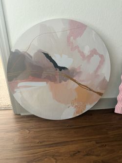 Large Round Abstract Canvas Wall Art