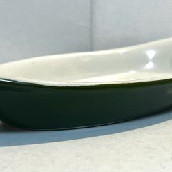 1930-‘69 Hall Forest Green AuGratin Baking Dish, 522, 10”