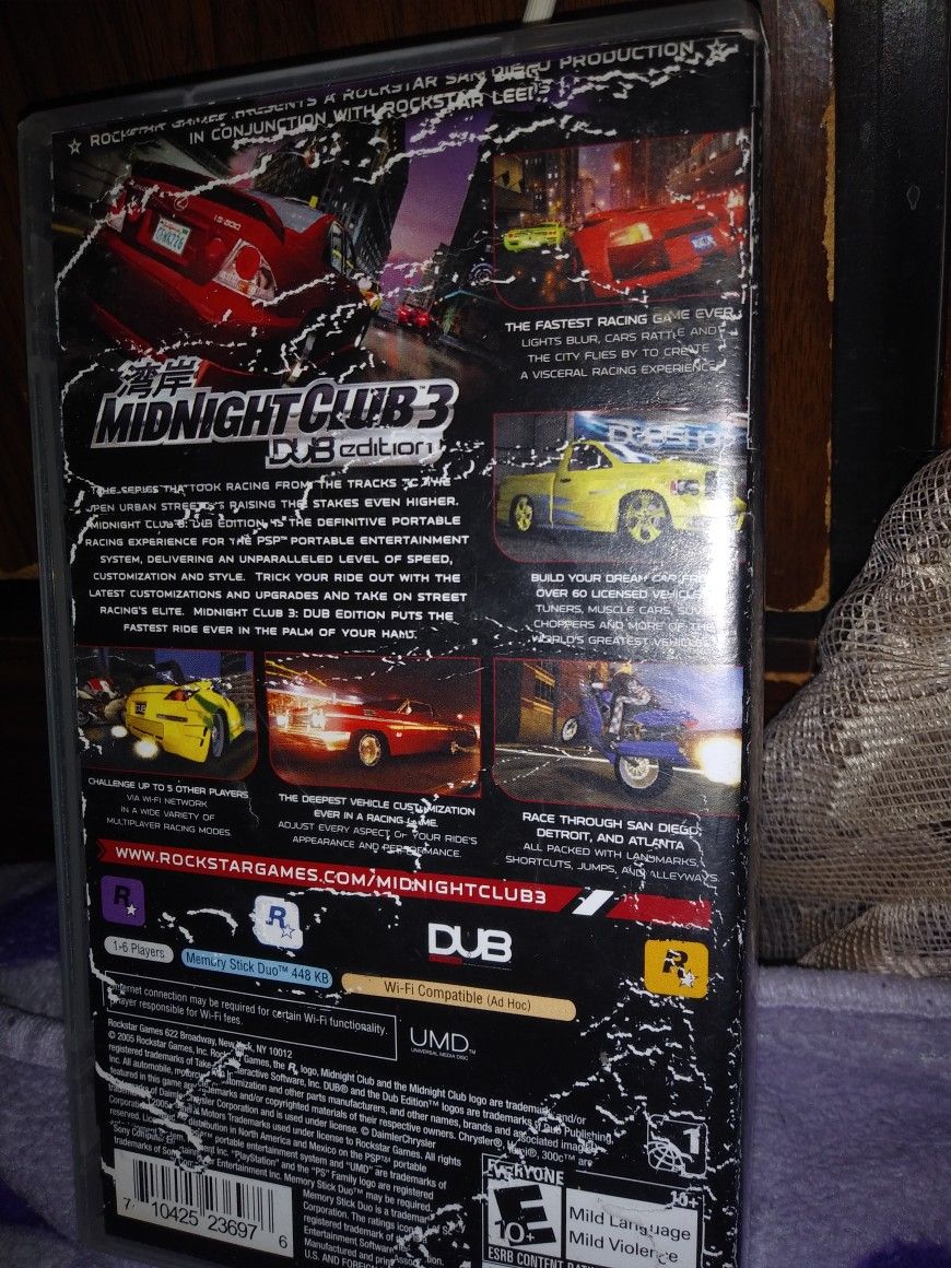 JOGO PSP MIDNIGHT CLUB 3 - USADO