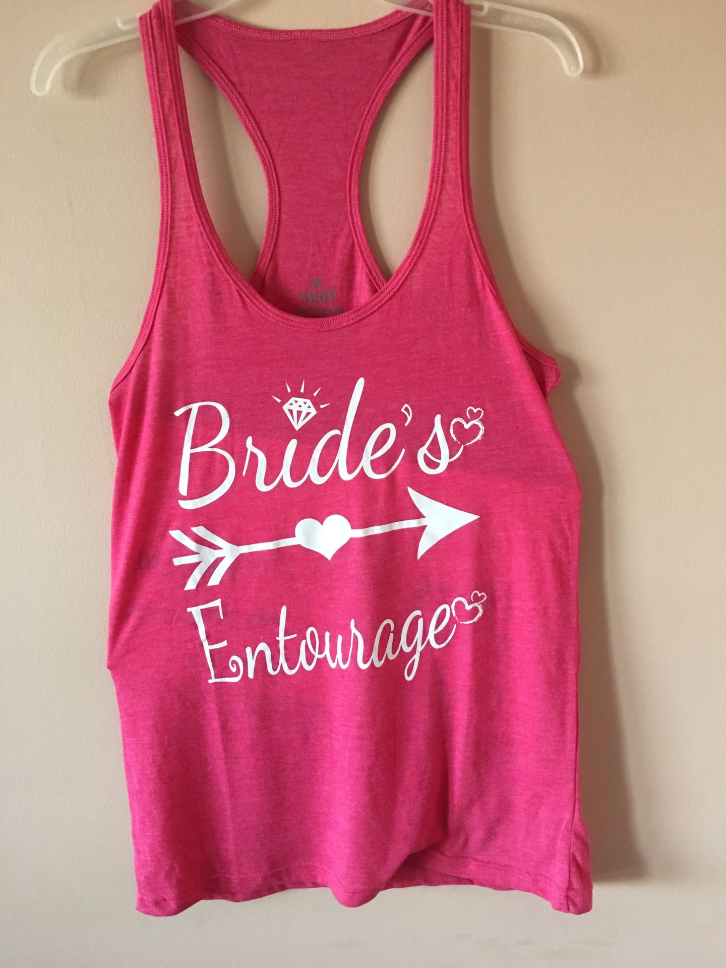 Bride's Entourage White Arrows Racerback Tank Top Wedding Bachelorette Funny Tee