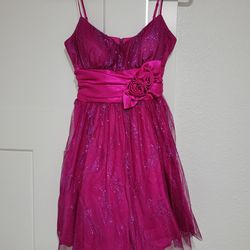Magenta Pink Formal Babydoll Dress