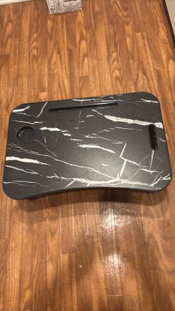 Used black and white folding bed tray
