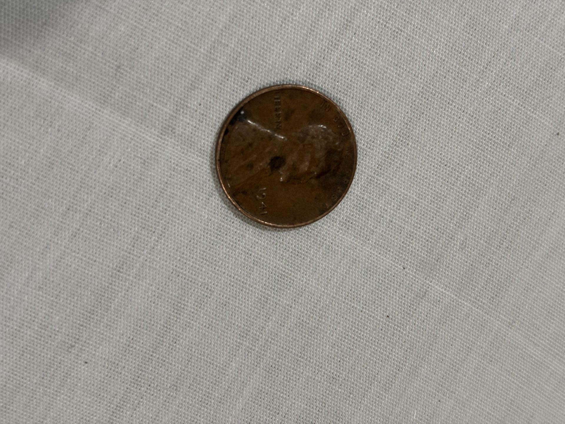 1941 Lincoln Wheat Penny No Mint Marking
