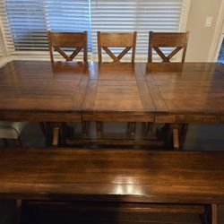 Dining Table & Chairs (real wood)