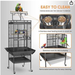 61" Large Bird Cage for Parrot, Macaw Conure Cockatiel Cockatoo Pet House