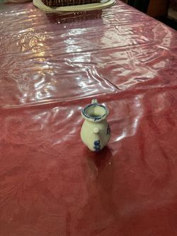 Miniature Blue and White Ceramic Pitcher