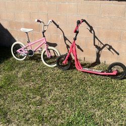 16 Inch Bmx Bike, Including Scooter