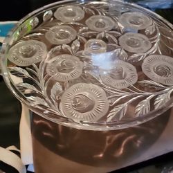 Crystal CAKE PLATE STAND Miller Import The Rose Collection  11"* Vintage