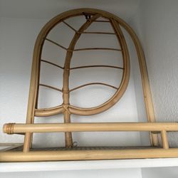 Rattan Arch Leaf Shelf Boho 