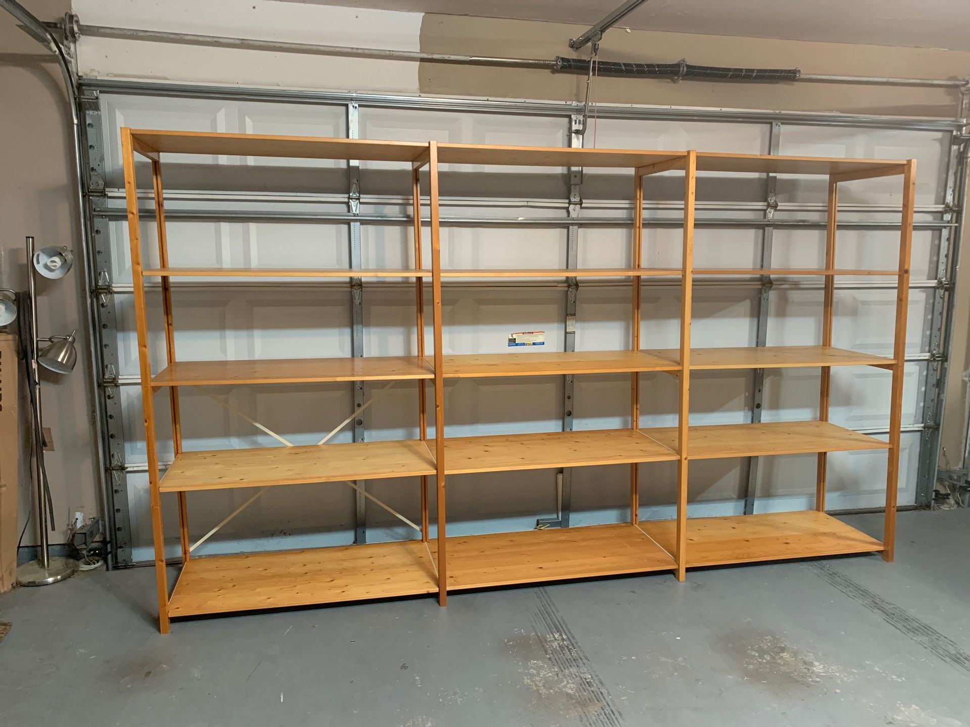 Skandia shelving 23” deep warehouse units 19 shelves 4 uprights for