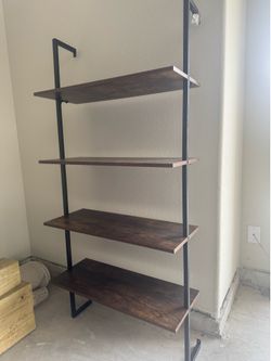 VASAGLE Industrial 4-Tier Bookshelf – Rustic Brown & Black Metal