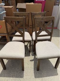 OBO. Set of 4 wood cross back dining chairs