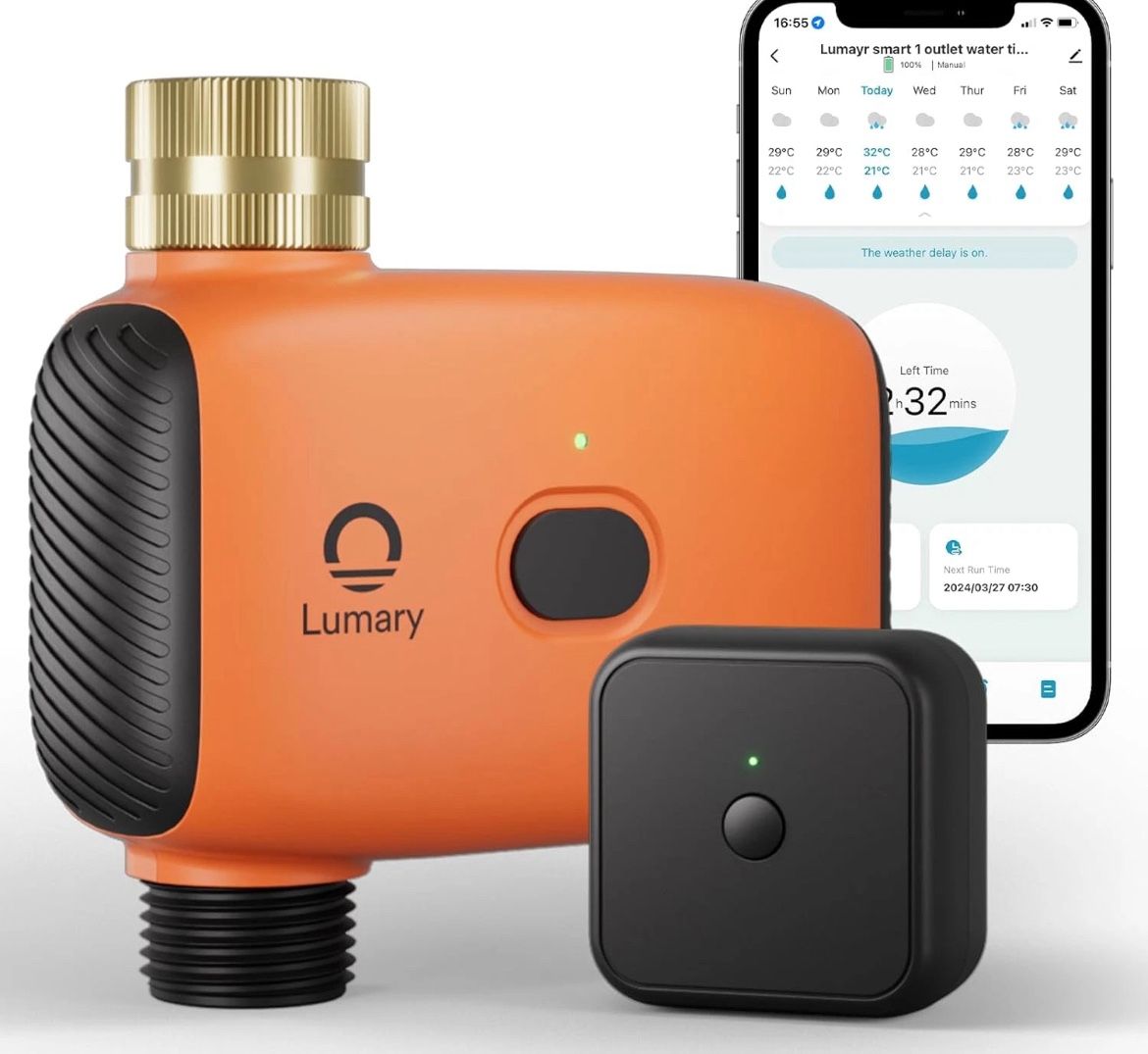 Lumary WiFi Sprinkler Timer, Smart Water Timer for Garden Hose, Automatic Irrigation 