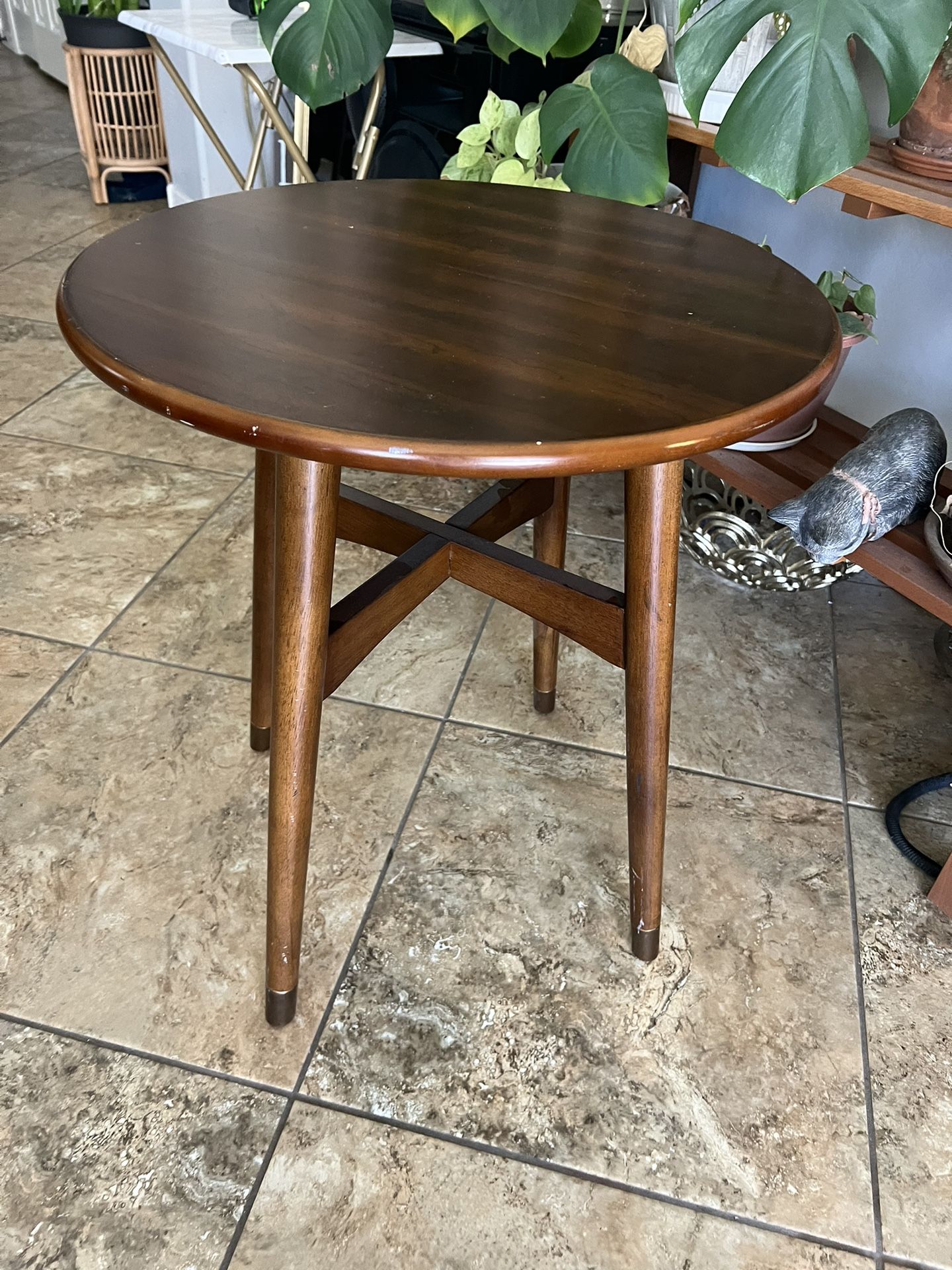 Wood Pier 1 Round End Table