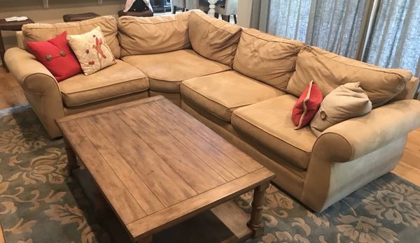 Pottery Barn Pearce Suede 3 Pc Sectional For Sale In Irvine Ca
