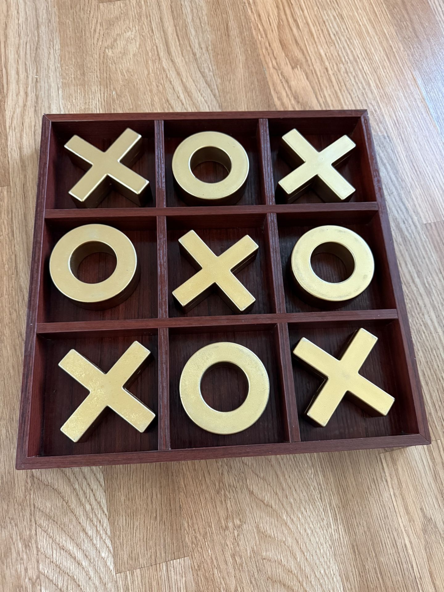 Metal And Wood Tic Tac Toe Set