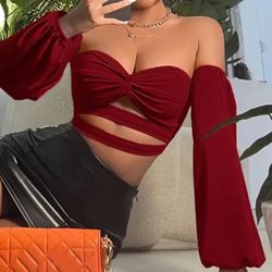 Off Shoulder Crop Top