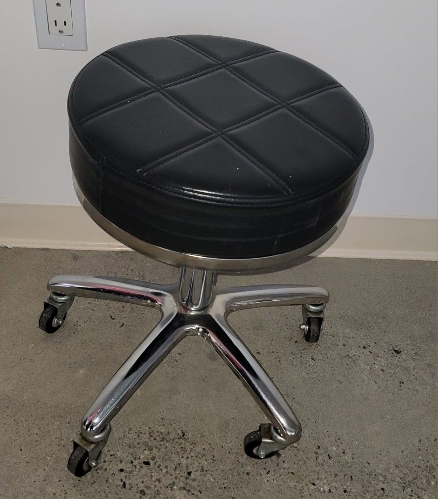Black Pleather Stool