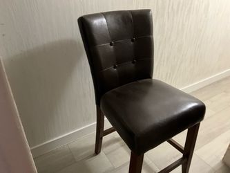 Dark Brown Leather Bar Stool