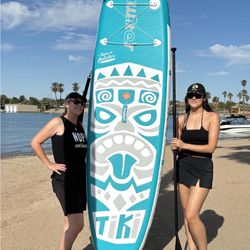 NEW Paddle Board, Inflatable 10'6×33"×6" W/ Stand Up Paddle Board, Floating Paddles, Pump, Backpack, Leash, Waterproof Bag ! 