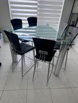 Glass Dining Table Set
