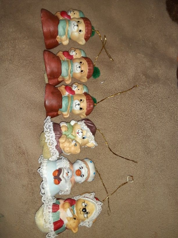 Vintage Christmas Bell Ornaments. Lot Of 6