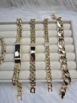 Men's Bracelets 14K Gold Plated High Quality Jewelry Hypoallergenic Waterproof Non Tarnish Excellent Quality Jewelry 55$ each