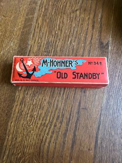 Vtg. M. Hohner's "Old Standby" Harmonica, No. 34B, Made in Germany, Marine Band