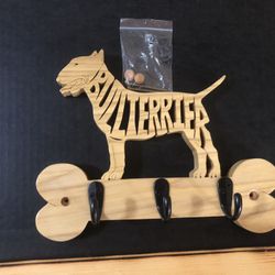 Wood Handmade Bullterrier Leash Holder