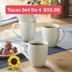 Tazas Para Cafe Set De 4 Línea Wildflowers $55.00 Especial Princess House Ventas Finales 