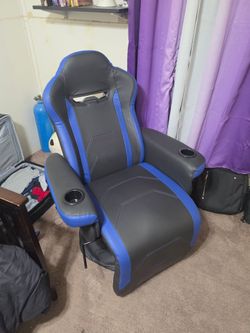 Black and Blue Gaming Recliner Chair