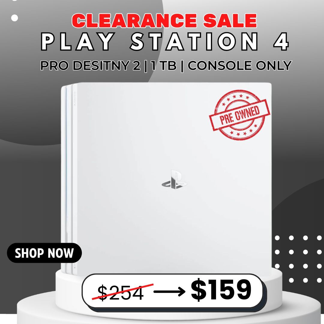 Ps4 Slim Playstation Pro White PS4 Pro Destiny 1TB (Used – Console