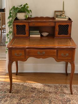 Vintage French Provincial Writing Desk with Hutch