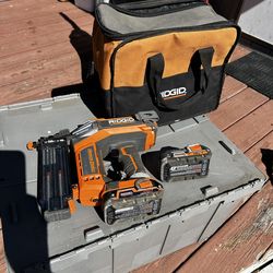 Rigid 18 V brushless , cordless hyperdrive  18 gauge straight finish nailer