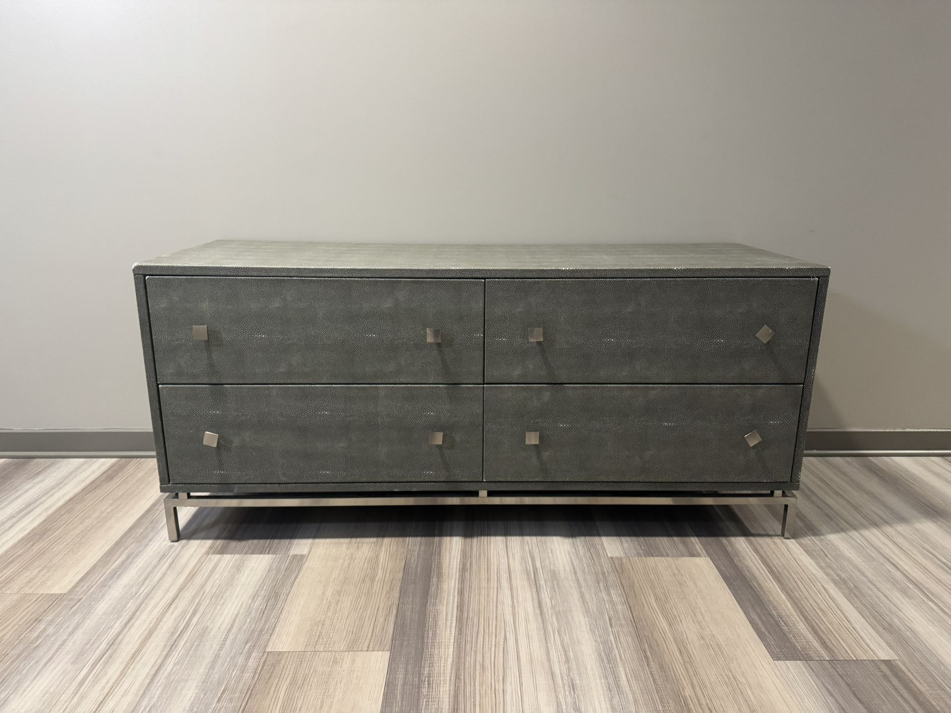 Grey Shagreen Embossed Low Dresser