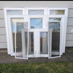 3 Used Vinyl House Windows Frames White Home 