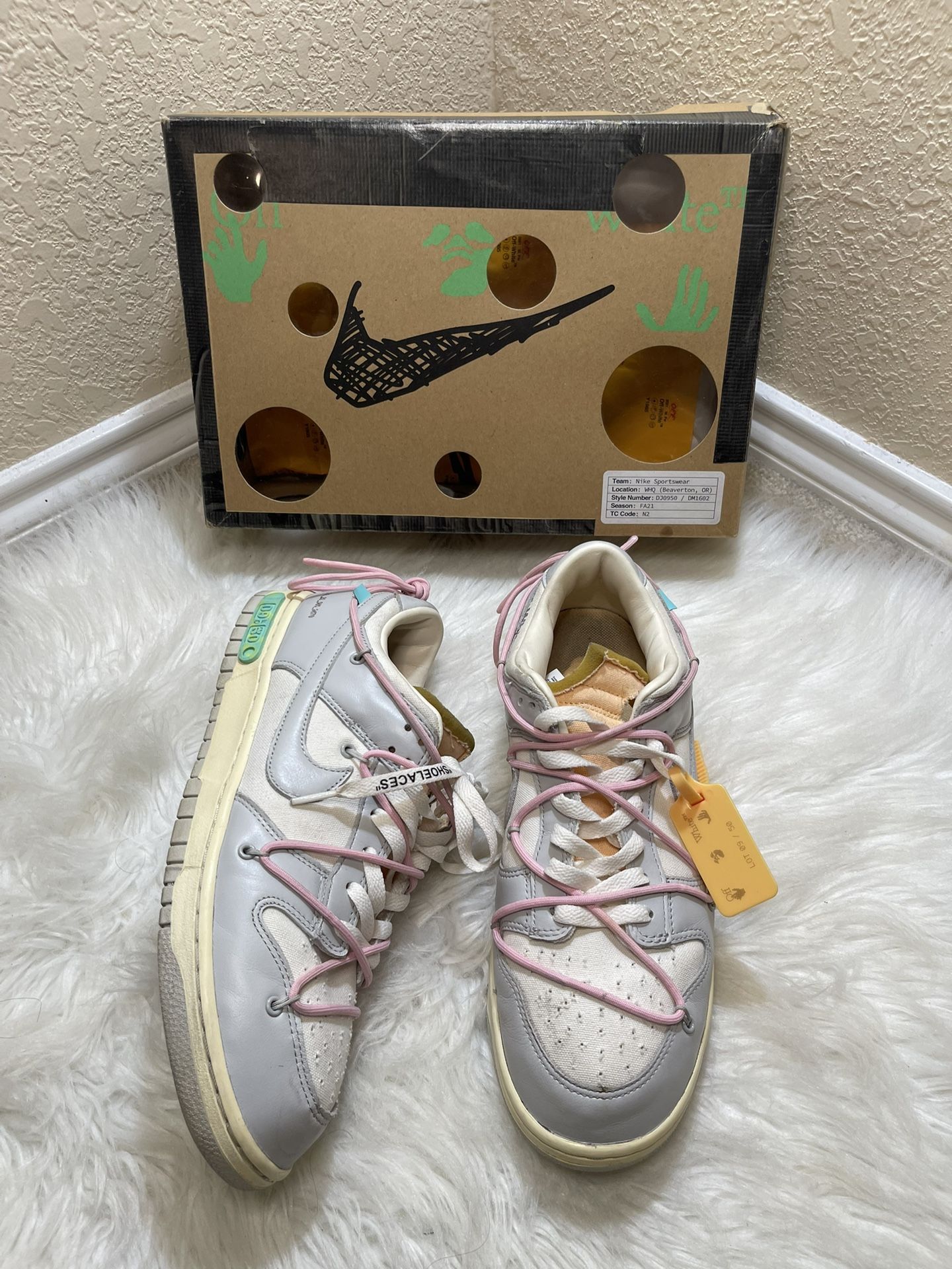 12M Off White x Nike Dunk ‘Lot 09 of 50’