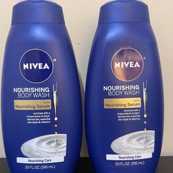 2 NIVEA Nourishing Body Wash With Nourishing Serum 20 fl oz Each
