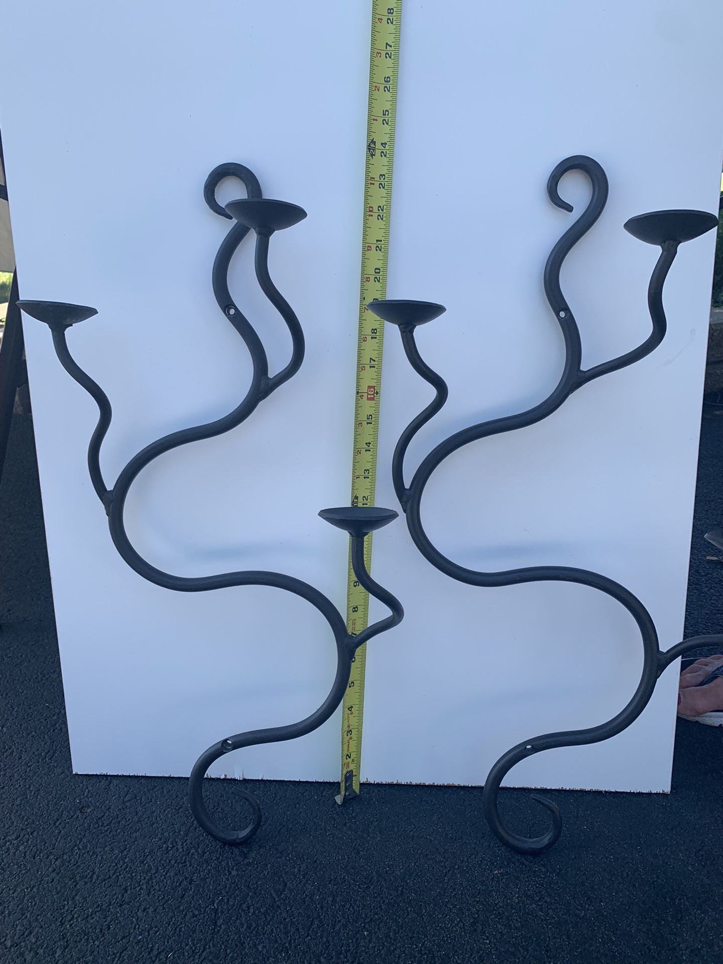 Black Metal Wall Candle Holders