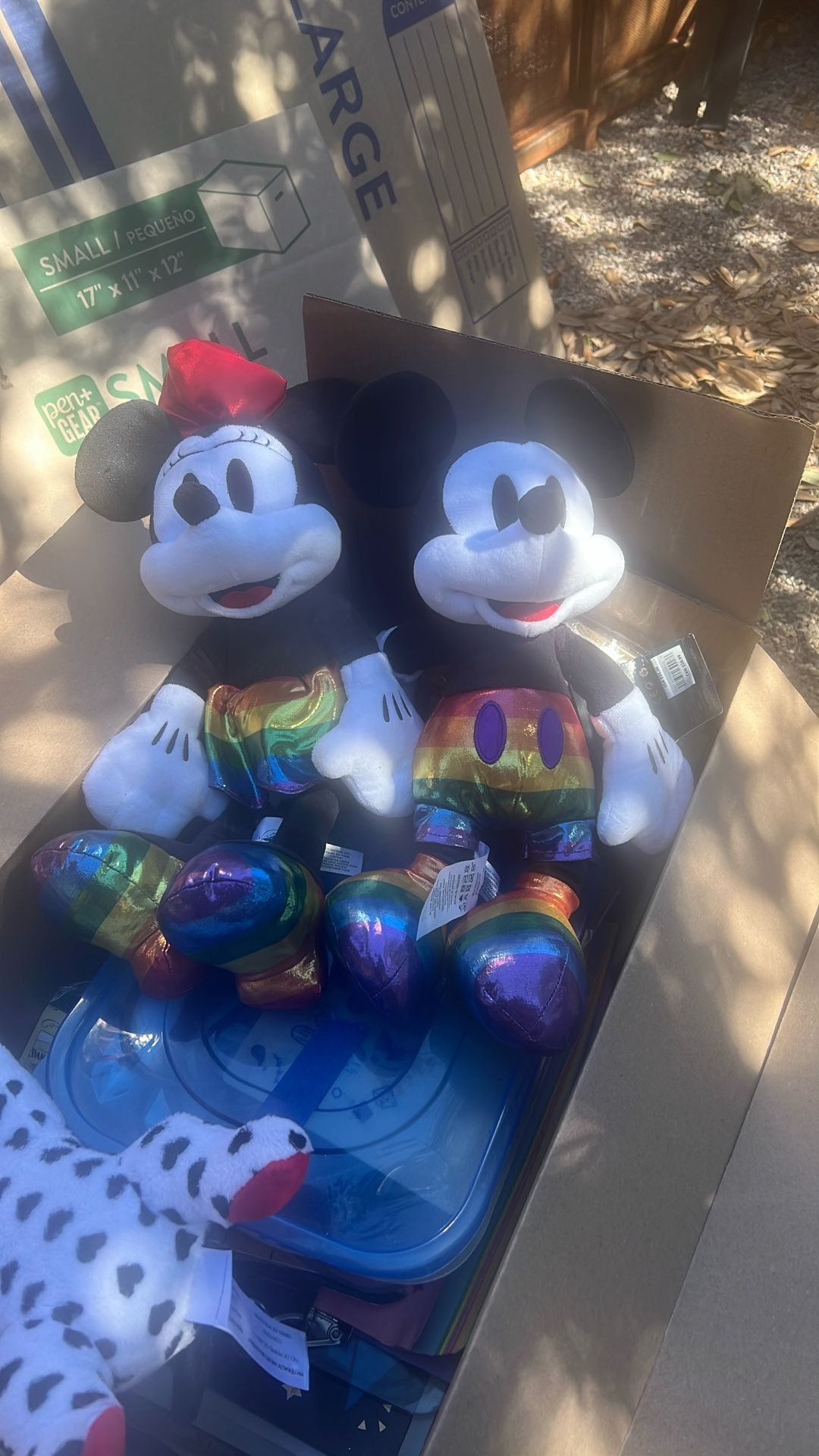 Disney Pride Large Plush Mickey Mouse and Minnie Mouse.