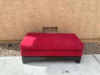 Red Upholstered Ottoman Bench – 43” x 24” x 19”
