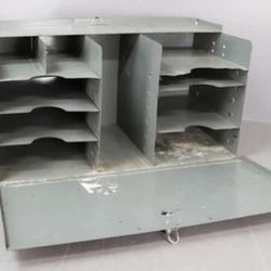 Vintage Auto-Mate traveling desk by the Tiffin Art Metal Co.