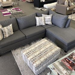 😊Lovely Gray Sectional w/ottoman🙌$998! PERFECT FOR ANY APARTMENT
