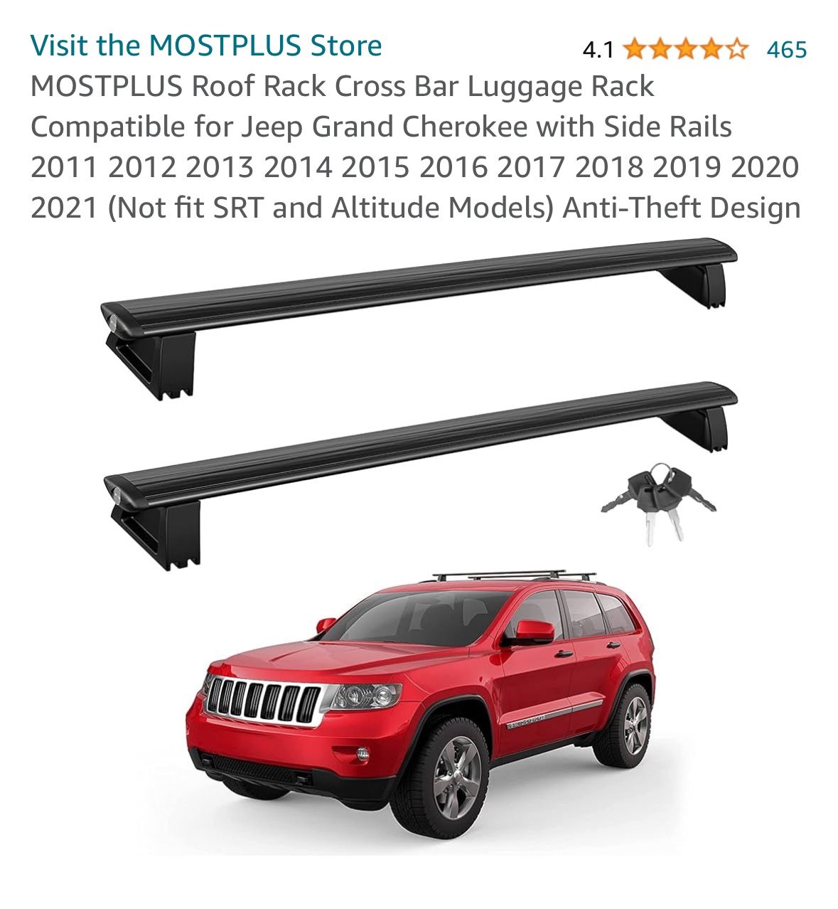 Jeep Grand Cherokee Luggage Roof Bars