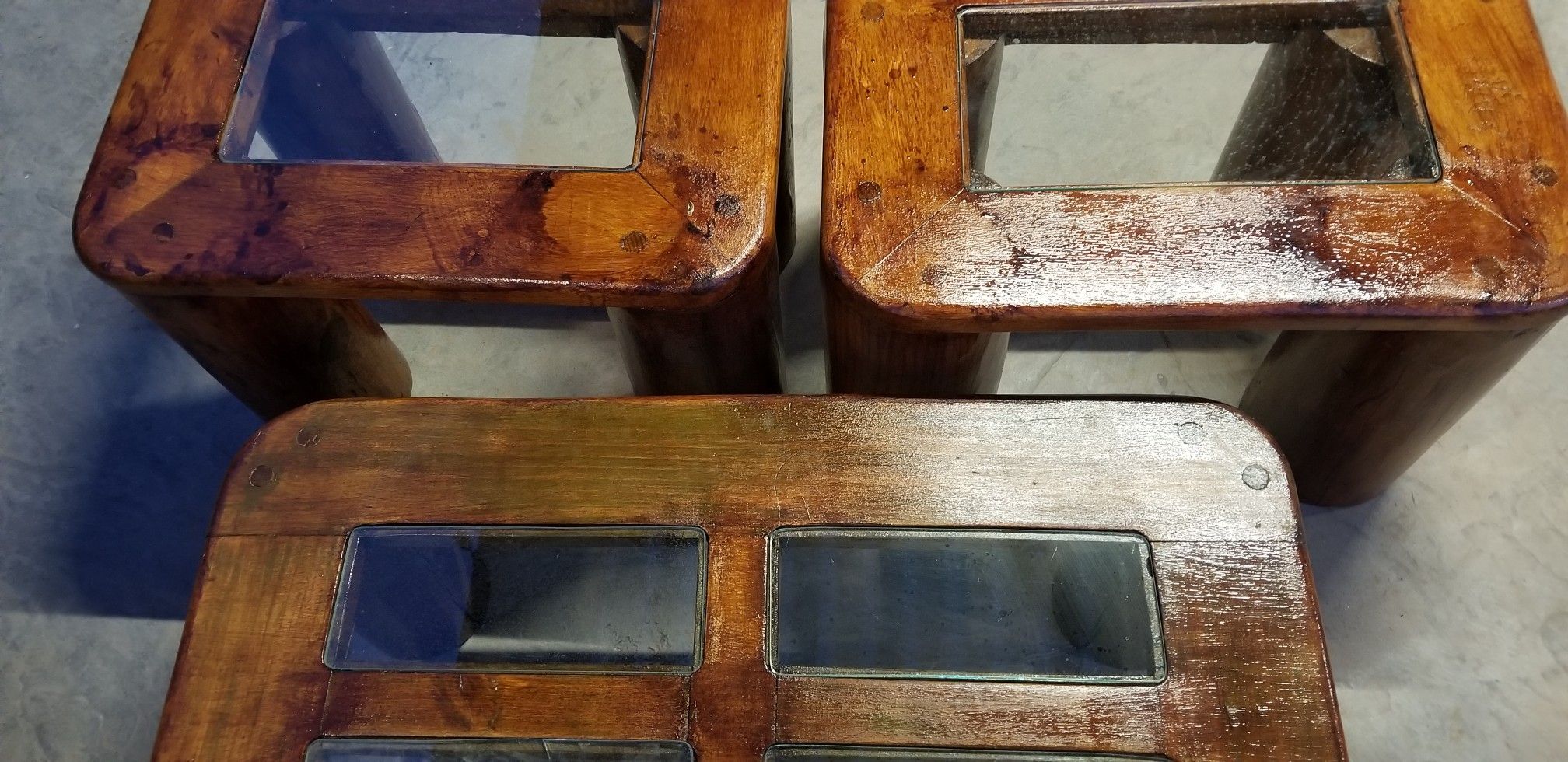 Solid wood rustic tables