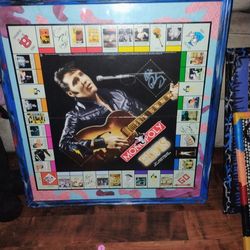 Custom framed Elvis monopoly game board