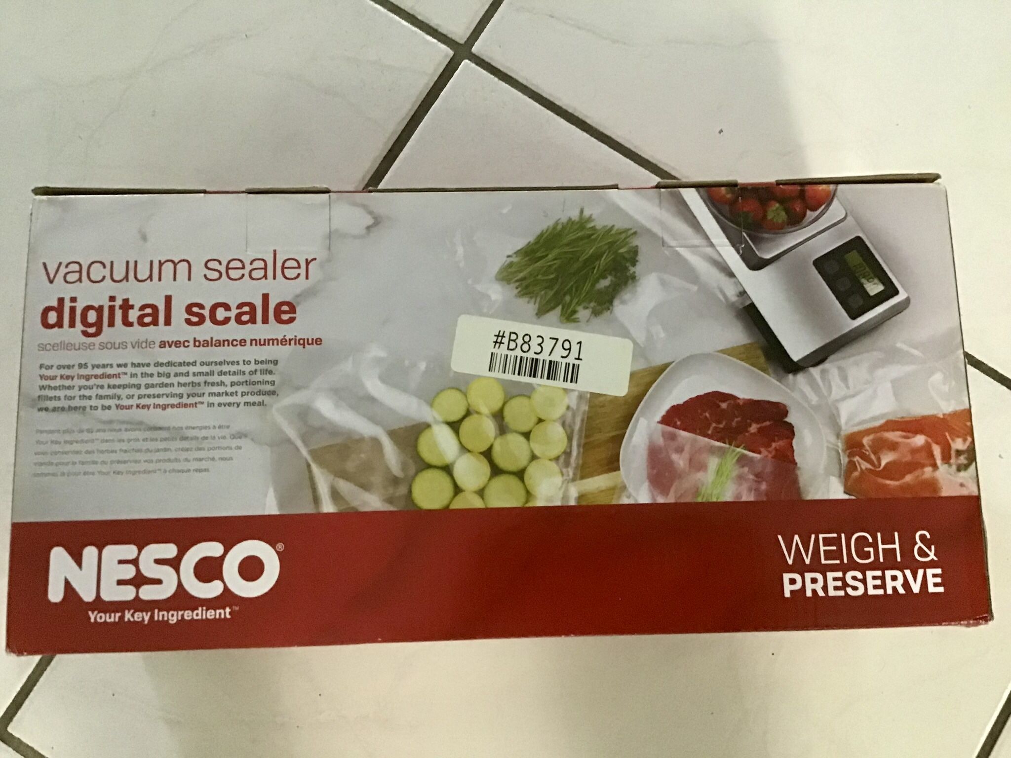 Nesco Vacuum Sealer With Digital Scale And Extra Bags 💼 Built In Cutter 